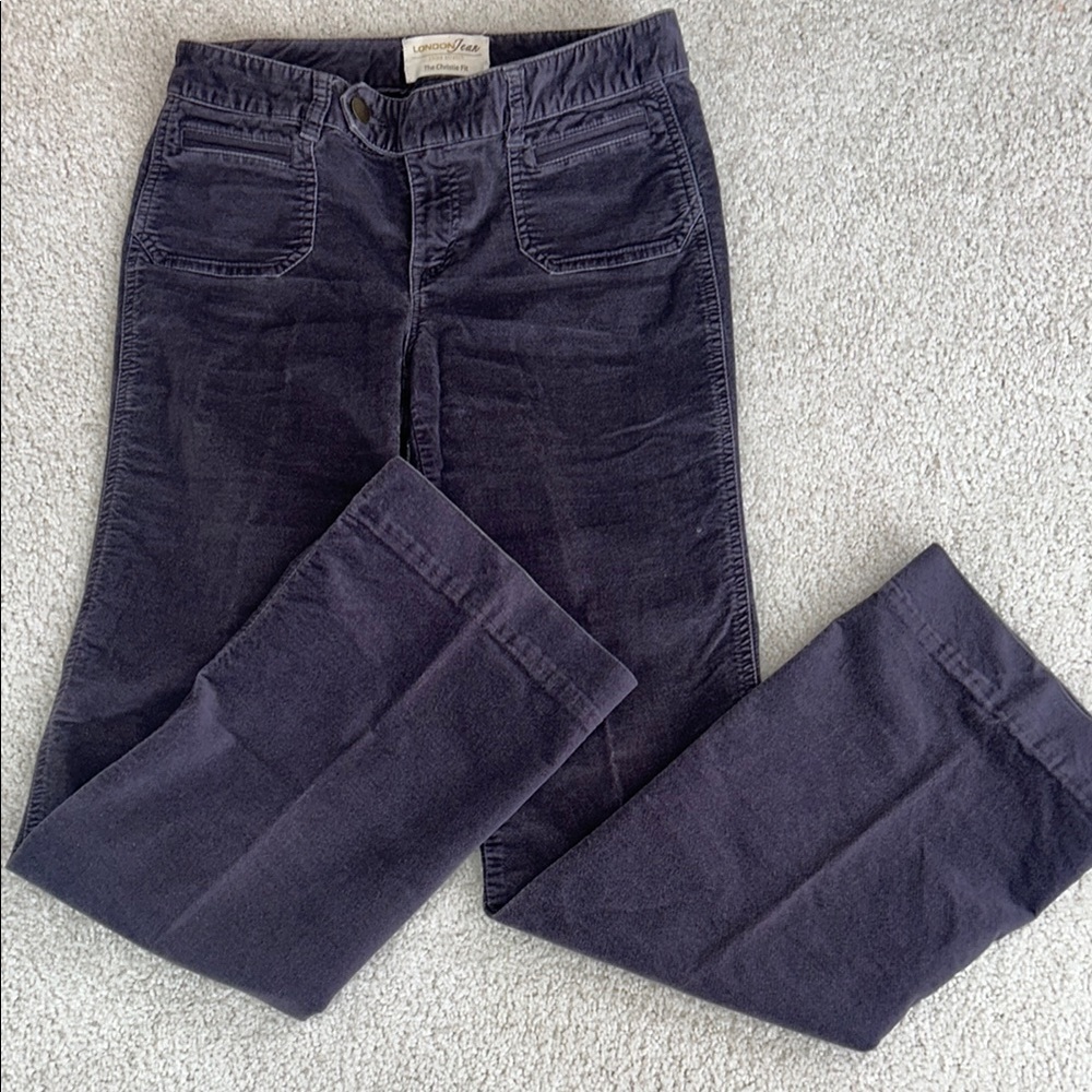 Plum Velvet Flare Leg Jeans 6 extra long